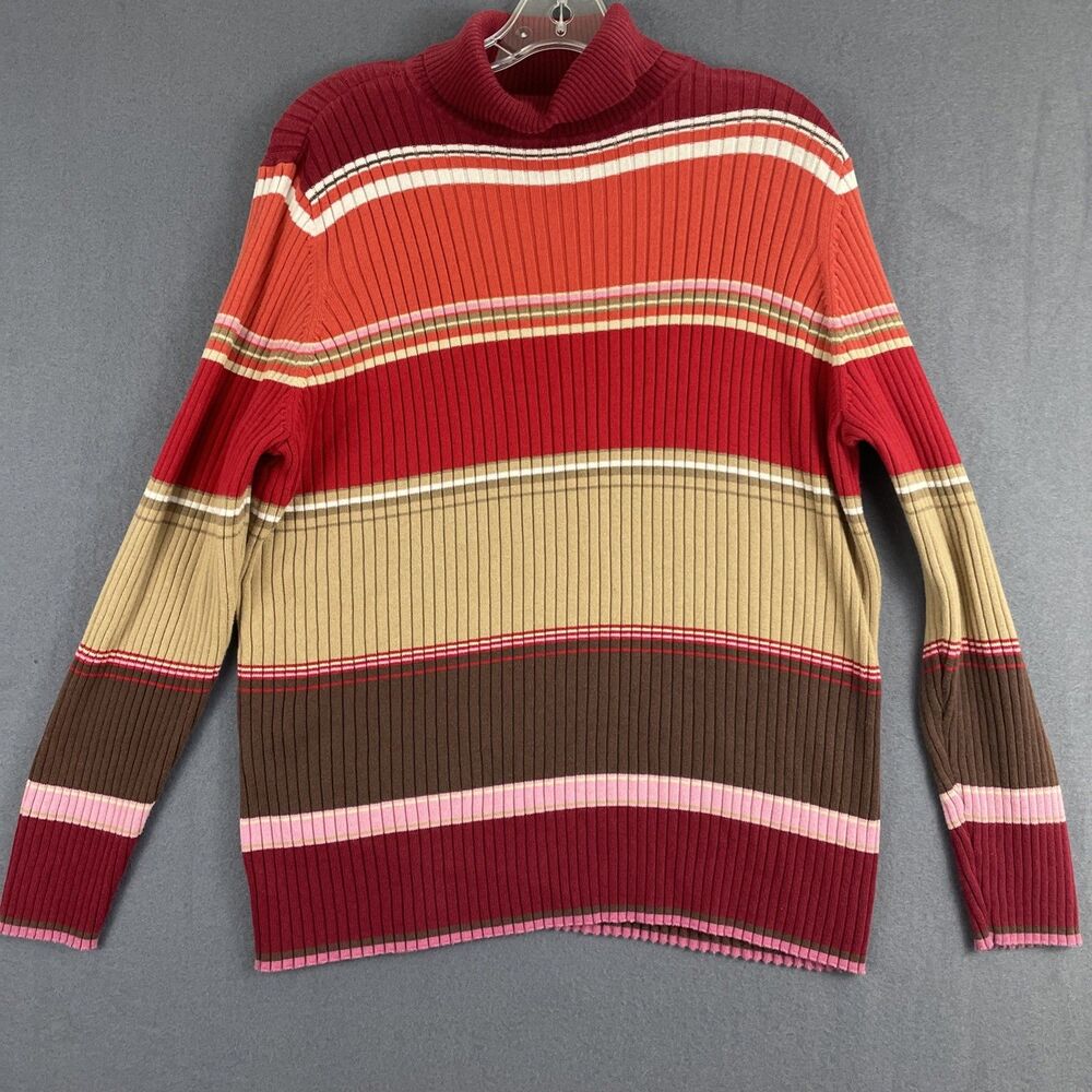 Lane Bryant Rib Knit Striped Long Sleeve Top Sz 22/24